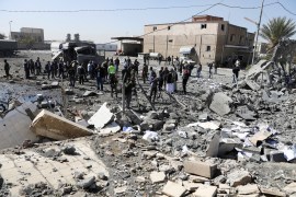 Aftermath of Saudi-led coalition air strikes at Yemen's Sanaa airport