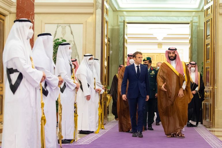 Saudi Crown Prince, Mohammed bin Salman, receives French President Emmanuel Macron in Jeddah, Saudi Arabia