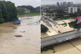 A view shows various vehicles stranded in the middle of flooded road, in Shah Alam, Malaysia December 19, 2021, in this still frame obtained from social media video. Courtesy of Ken O?Neill Anak Clarance/via REUTERS THIS IMAGE HAS BEEN SUPPLIED BY A THIRD PARTY. MANDATORY CREDIT. NO RESALES. NO ARCHIVES.