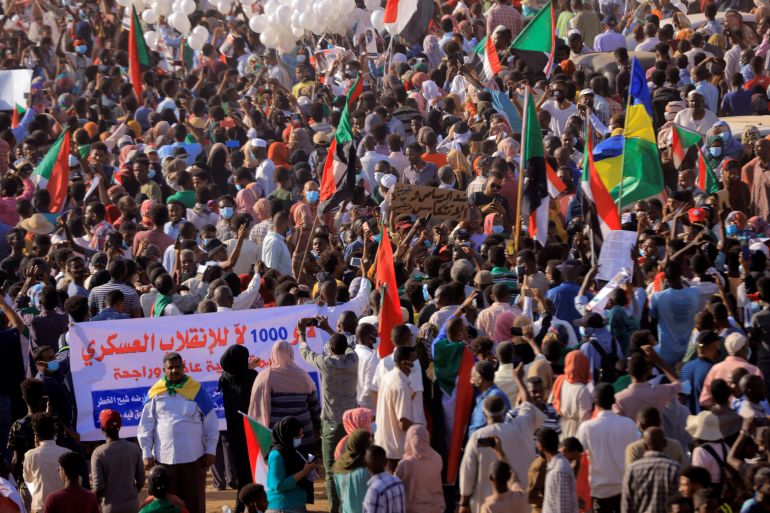 Rally from Khartoum North to Omdurman against military rule following last month's coup, in Khartoum