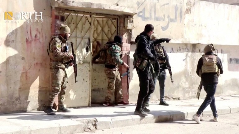 Syrian Democratic Forces conduct searches for IS militants in Hasaka