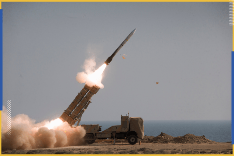 A missile is launched during an Iranian Army exercise dubbed 'Zulfiqar 1400', in the coastal area of the Gulf of Oman, Iran, in this picture obtained on November 7, 2021. Iranian Army/WANA (West Asia News Agency)/Handout via REUTERS ATTENTION EDITORS - THIS IMAGE HAS BEEN SUPPLIED BY A THIRD PARTY