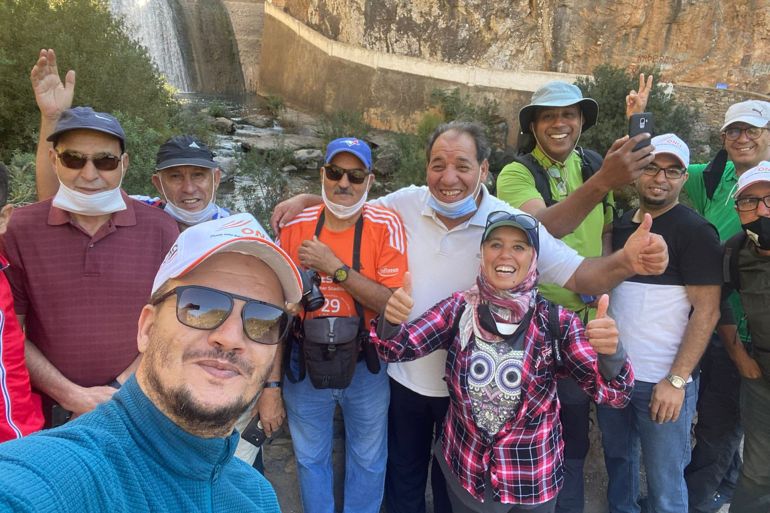 مسؤولين من الجامعة الملكية المغربية لرياضات الجبل وتظهر البطلة العالمية في التسلق بشرى بييانو - الصور من أصحابها مع حق النشر