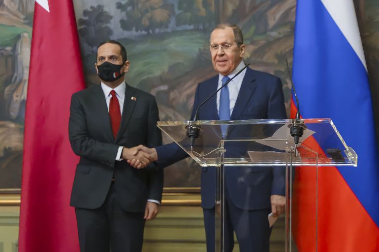 Qatar's Foreign Minister Al-Thani in Moscow