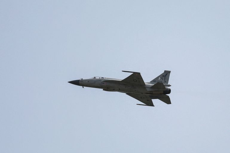 Pakistan Air Force (PAF) JF-17 Thunder fighter jet performs during the Pakistan Day military parade in Islamabad, Pakistan, March 23, 2022. REUTERS/Saiyna Bashir