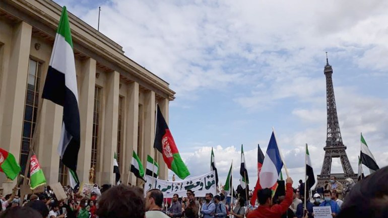 فقط للاستخدام الداخلي مظاهرة في باريس مناصرة للاجئين الأفغان الجزيرة