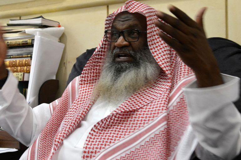 Saudi senior cleric Adel al-Kalbani speaks during an intreview with AFP at his office in a mosque in Riyadh, on June 18, 2019. - Wedding contracts in Saudi Arabaia have long been a safety net for brides in the deeply patriarchal society, used to guarantee demands that are often otherwise vulnerable to the whims of the husband or his family. But after the kingdom last year lifted a decades-long ban on female motorists, a popular new condition in the contracts is the right to own and drive a car, according to documents seen by AFP and interviews with wedding clerics. (Photo by FAYEZ NURELDINE / AFP)