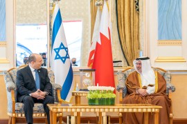 Bahrain Crown Prince and Prime Minister, Prince Salman bin Hamad Al Khalifa receives Israeli Prime Minister Naftali Bennett at Gudaibiya Palace, Manama