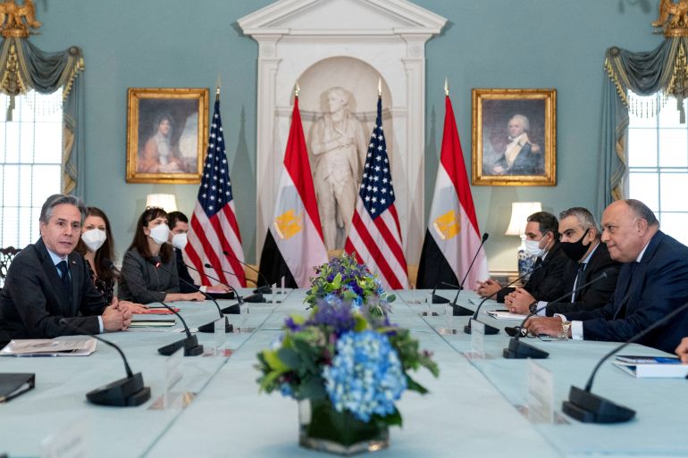 U.S. Secretary of State Blinken and Egyptian Minister of Foreign Affairs Shoukry meet in Washington
