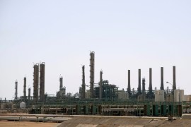 A view shows Ras Lanuf Oil and Gas Company in Ras Lanuf