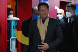 BEIJING, CHINA - FEBRUARY 04: Imran Khan, Prime Minister of Pakistan arrives at the stadium during the Opening Ceremony of the Beijing 2022 Winter Olympics at the Beijing National Stadium on February 04, 2022 in Beijing, China. (Photo by Carl Court/Getty Images)