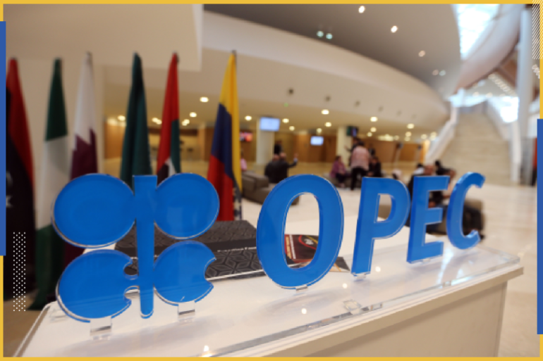 epa08858807 (FILE) - OPEC logo seen at the Palace Congress building during 15th International Energy Forum (IEF15) and informal meeting of the Organization of Petroleum Exporting Countries (OPEC) ministers in Algiers, Algeria, 28 September 2016 (reissued 03 December 2020). Oil ministers from the Organization of Petroleum Exporting Countries are to hold a videoconference with ministers from non-OPEC oil producers, including Russia. EPA-EFE/MOHAMED MESSARA