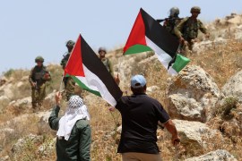 Demonstration against Jewish settlements in West Bank