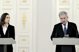 Finland's President Niinisto and PM Marin hold news conference regarding the crisis between Russia and Ukraine, in Helsinki