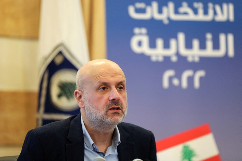 Lebanon's Interior Minister Bassam Mawlawi holds press conference in Beirut