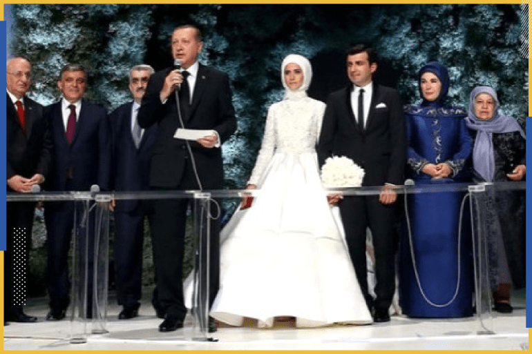 زفاف ابنه أردوغان "سمية" من "سلجوق بيرقدار" (مواقع التواصل)