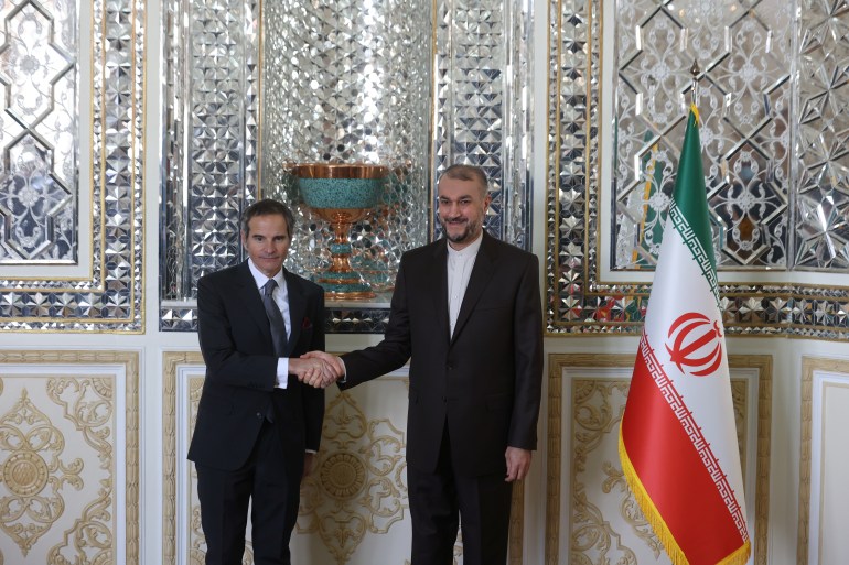 International Atomic Energy Agency (IAEA) Director General Rafael Mariano Grossi meets with Iran's Foreign Minister Hossein Amir-Abdollahian in Tehran, Iran, March 5, 2022. Majid Asgaripour/WANA (West Asia News Agency) via REUTERS ATTENTION EDITORS - THIS IMAGE HAS BEEN SUPPLIED BY A THIRD PARTY.