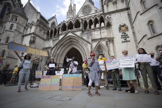 Protest Against Rwanda Asylum Plan in London