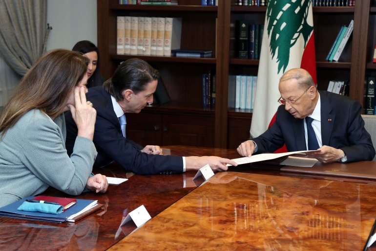 Michel Aoun - Amos Hochstein meeting in Lebanon
