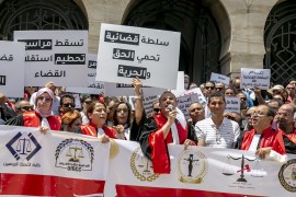 Judges in Tunisia protest the dismissal of 57 judges by President Kais Saied