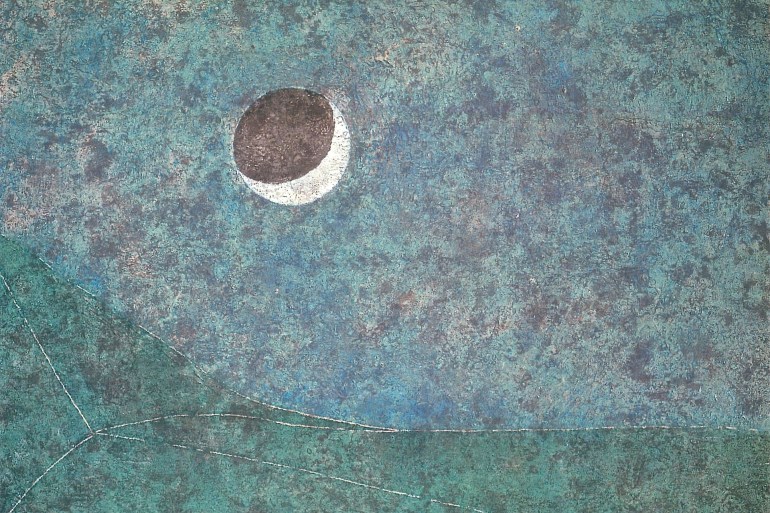 Rufino Tamayo, Eclipse, Oil on Canvas, 55.8×76.2cm, 1980 sorce: (Latin American art)