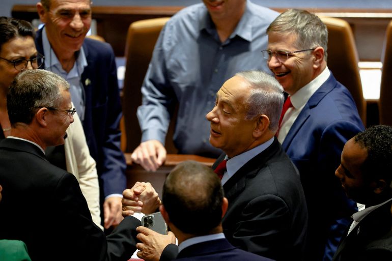 Reading of bill to dissolve Israeli parliament, in Jerusalem