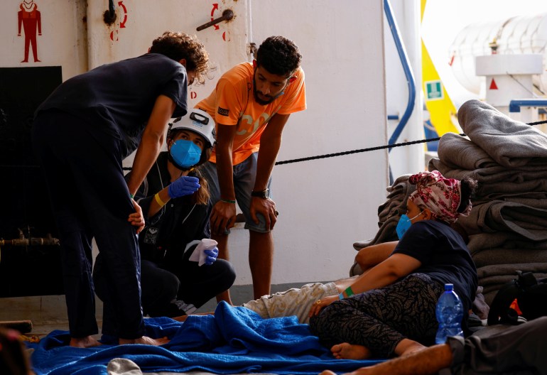 Last group of rescued migrants disembark from migrant rescue ship Sea-Watch 3 in Sicily