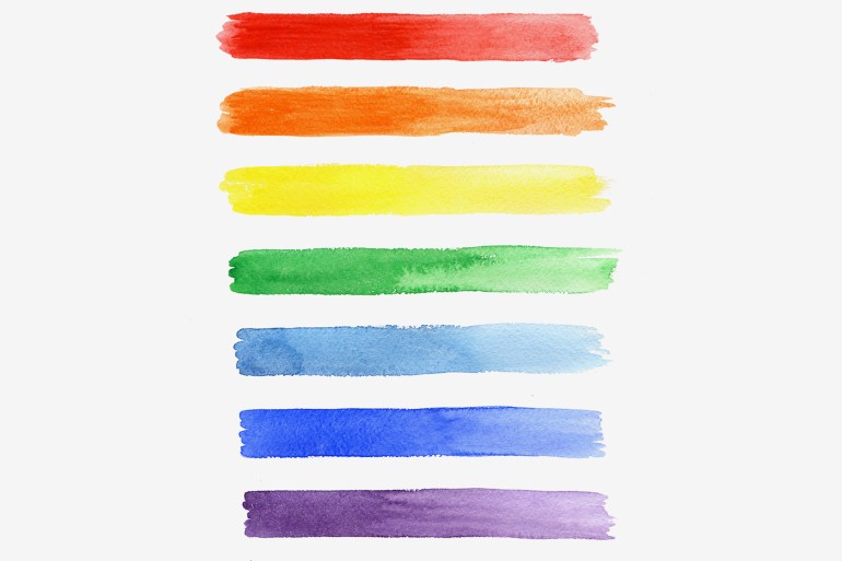 Watercolor rainbow colors SS145048375 شترستوك