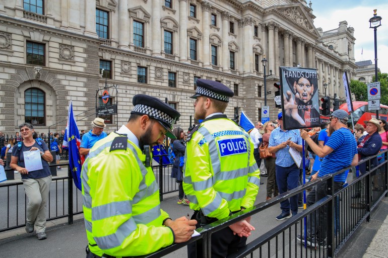 Protest in London against PM Boris Johnson