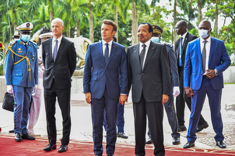 French President Emmanuel Macron in Cameroon