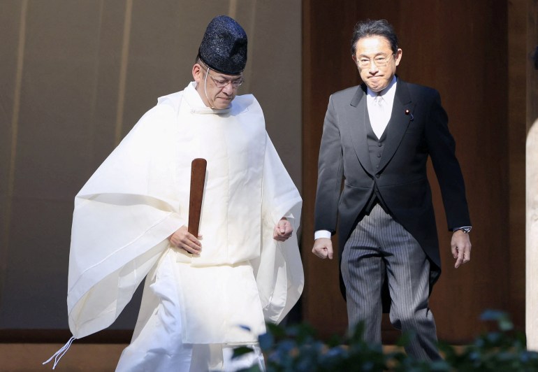 Japan's Prime Minister Fumio Kishida attends a customary New Year's visit at Ise shrine
