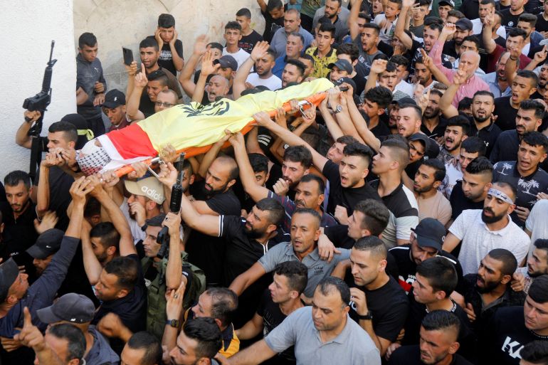 Funeral of Palestinian Kamel Alawneh, in Jenin in the Israeli-Occupied West Bank