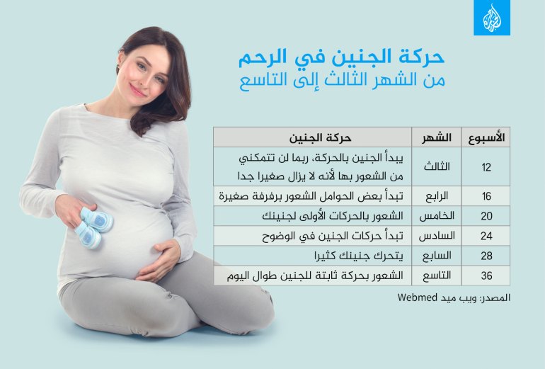 حركة الجنين في الرحم صحة الحامل