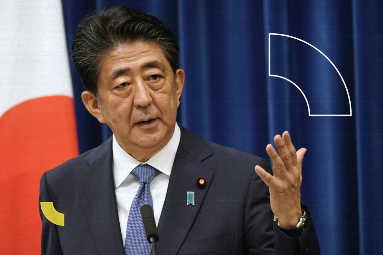 TOKYO, JAPAN - AUGUST 28: Japanese Prime Minister Shinzo Abe speaks during a press conference at the prime minister official residence on August 28, 2020 in Tokyo, Japan. Prime Minister Shinzo Abe announced his resignation due to health concerns. (Photo by Franck Robichon - Pool/Getty Images)