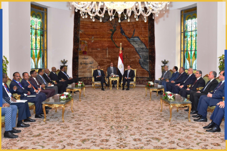 الرئيس المصري "عبد الفتاح السيسي" ورئيس الوزراء الإثيوبي " آبي أحمد" (رويترز)