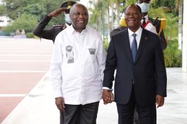 Ivory Coast’s president meets with archrival in bid to ease political tensions