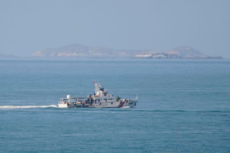 China Coast Guard vessel travels off Pingtan island
