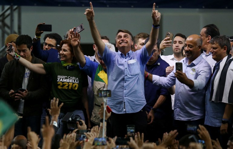 Brazil's President Bolsonaro campaigns in Sao Jose dos Campos