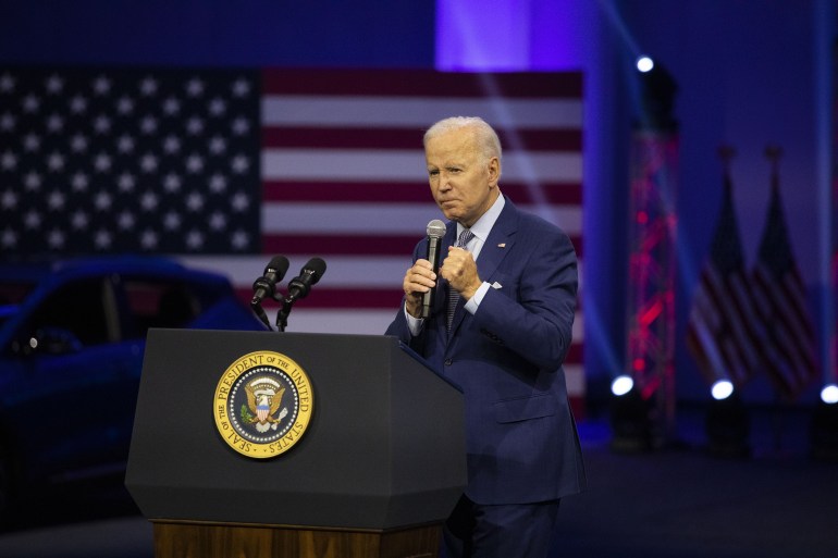 President Biden Visits North American Auto Show In Detroit