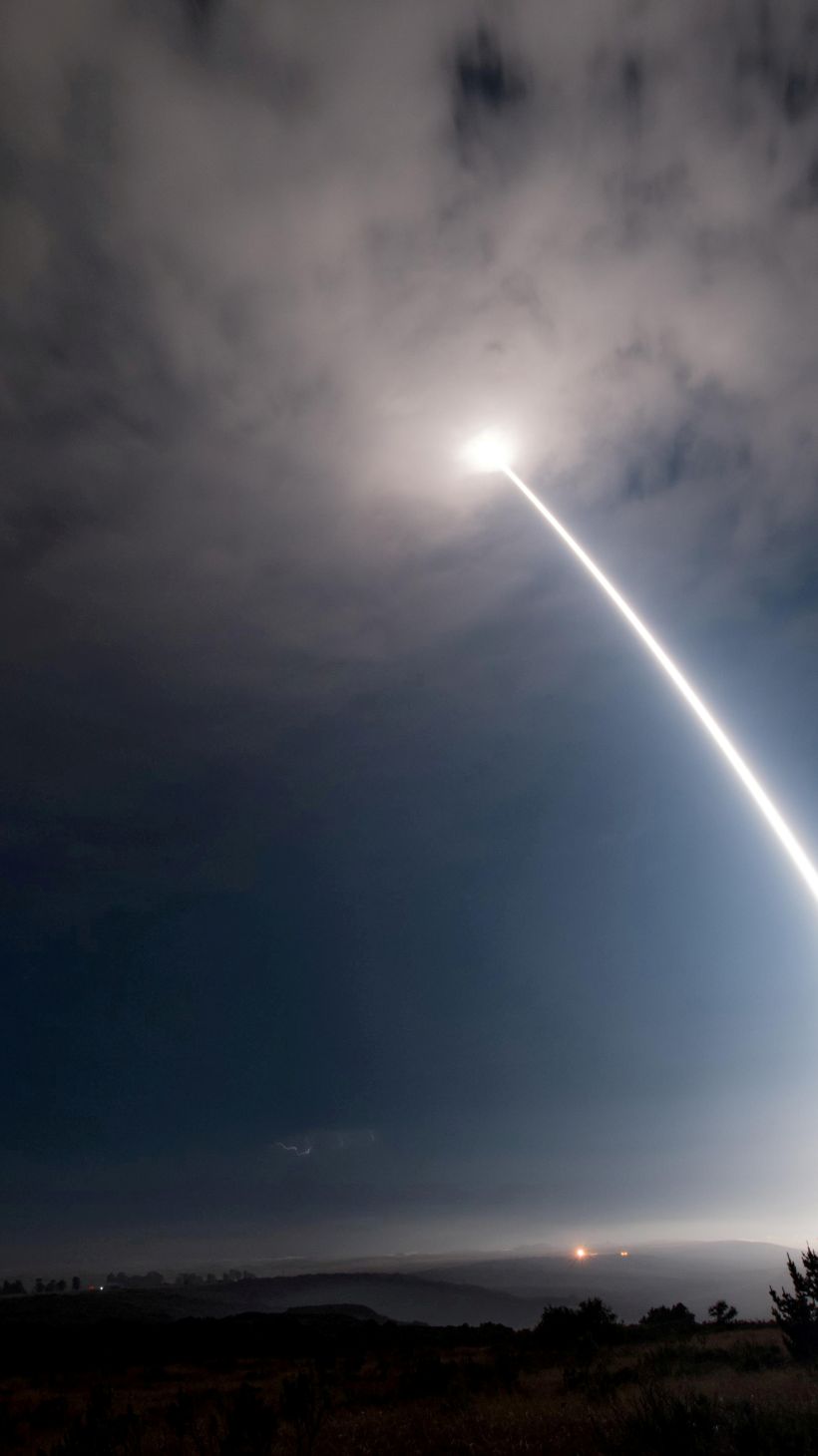 An unarmed Minuteman III intercontinental ballistic missile launches during an operational test at 2:10 a.m. Pacific Daylight Time at Vandenberg Air Force Base, California, U.S., August 2, 2017. Picture taken August 2, 2017. To Match Special Report USA-NUCLEAR/ICBM U.S. Air Force/Senior Airman Ian Dudley/Handout via REUTERS ATTENTION EDITORS - THIS IMAGE WAS PROVIDED BY A THIRD PARTY