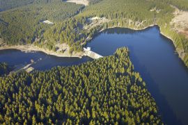 The Rappbode reservoir in the Harz region is surrounded by forests and is the largest drinking water reservoir in Germany. Photo: André Künzelmann/UFZ