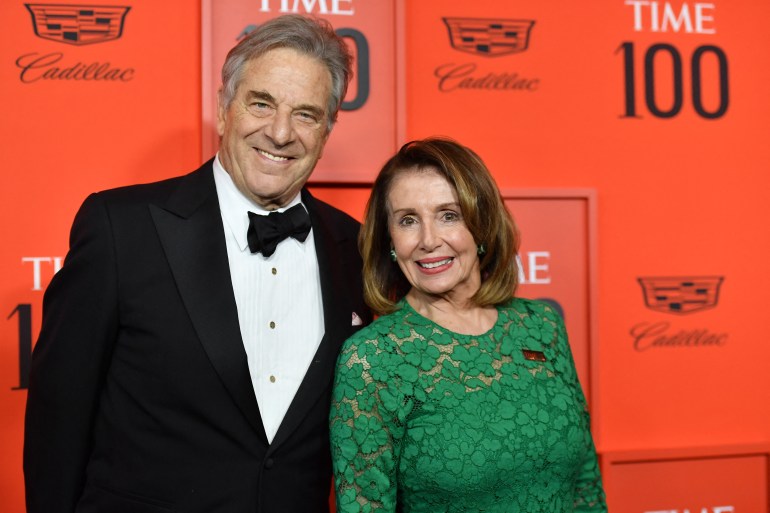 (FILES) In this file photo taken on April 23, 2019, US Speaker of the House of Representatives Nancy Pelosi (R) and husband Paul Pelosi arrive for the Time 100 Gala at Lincoln Center in New York. - An intruder attacked Paul Pelosi after breaking into his home in San Francisco on early on October 28, 2022, the office of Spaker Pelosi said, leaving him needing hospital treatment. "Early this morning, an assailant broke into the Pelosi residence in San Francisco and violently assaulted Mr. Pelosi," the Democratic leader's spokesman Drew Hammill said in a statement. (Photo by ANGELA WEISS / AFP)