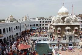 Sikh pilgrims attend the Baisakhi festival