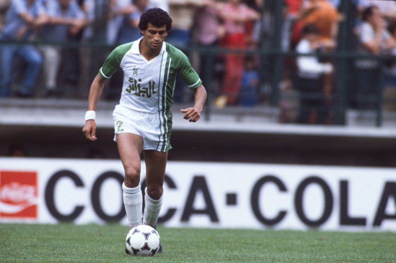 Mahmoud Guendouz of Algeria during the World Cup match between Algeria and Chile, at Estadio Carlos Tartiere, Oviedo on 24th June 1982 ( Photo by Gerard Bedeau / Onze / Icon Sport )
