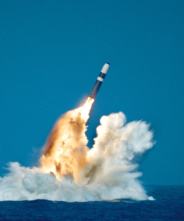 Undated File Photo: A Trident Ii, Or D-5 Missile, Is Launched From An Ohio-Class Submarine In This Undated File Photo. According To A Congressional Report To Be Released May 25, 1999, China Stole U.S. Nuclear Weapons Design Secrets Over 20 Years Through Espionage At Government Laboratories And Will Use The Information To Upgrade Its Own Arsenal. Among The Information Reported To Have Been Stolen, Was Details Of The W-88 Nuclear Warhead, Which Is Carried On The Trident Submarine And Described In The Report As 