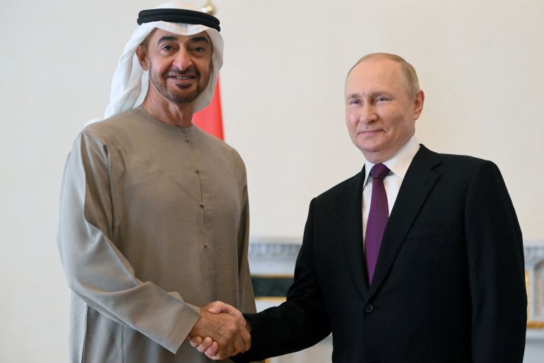 Russia's President Putin meets UAE President Sheikh Mohammed bin Zayed al-Nahyan in Saint Petersburg