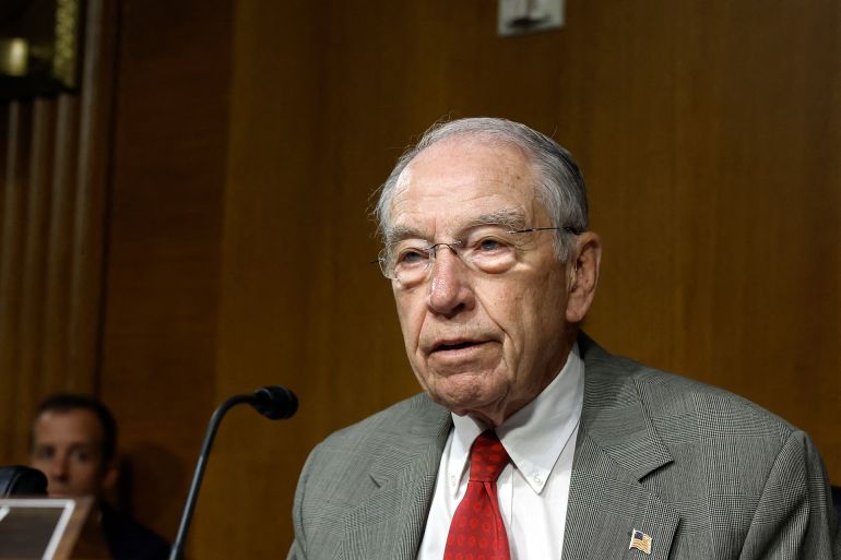 WASHINGTON, DC - JULY 12: Senate Judiciary Ranking Member Chuck Grassley (R-IA) speaks at a hearing with the Senate Judiciary Committee in the Dirksen Senate Office Building on July 12, 2022 in Washington, DC. The Judiciary Committee heard from both abortion rights and anti-abortion rights supporters who expressed concern over acts of vandalism and violence directed at both Abortion Clinics and Pregnancy Centers throughout the country since the announcement of the Dobbs v. Jackson Women's Health Organization decision. Anna Moneymaker/Getty Images/AFP (Photo by Anna Moneymaker / GETTY IMAGES NORTH AMERICA / Getty Images via AFP)