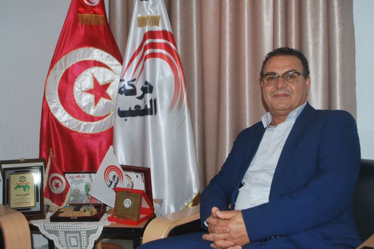 زهير المغزاوي الأمين العام لحركة الشعب/مقر حركة الشعب/العاصمة تونس/نوفمبر/تشرين الثاني 2022