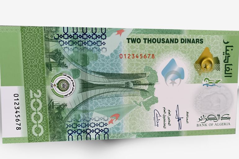العملة الجزائرية الجديدة من فئة 2000 دينار- الصورة من بنك الجزائر
