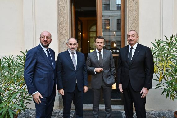 Aliyev - Pashinyan - Macron - Michel meeting in Prague